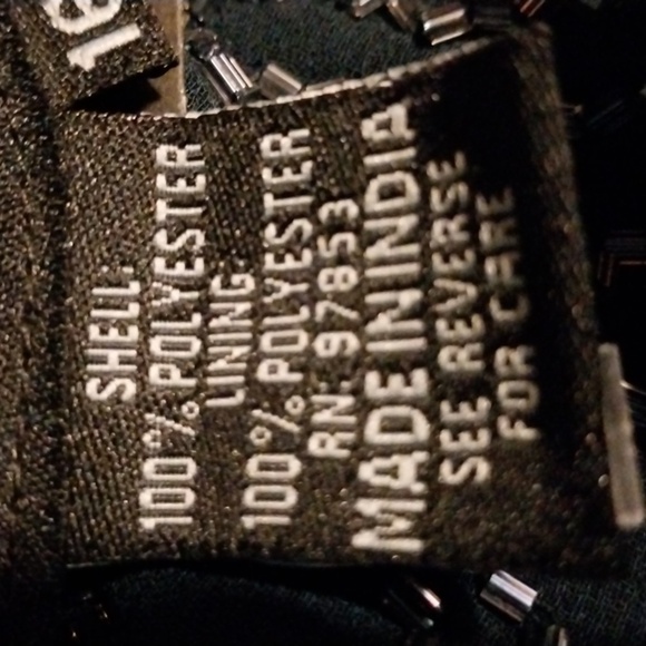 JK ARA Women's Blue 3/4 Sleeve Handmade Beaded Mock  Dress NWT Size 16P - Picture 5 of 10